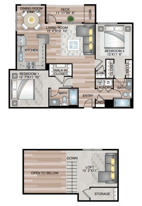 the floor plans of two different layouts of a house
